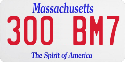 MA license plate 300BM7