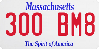 MA license plate 300BM8