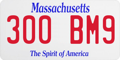 MA license plate 300BM9
