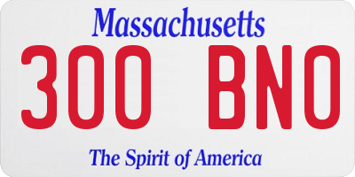 MA license plate 300BN0