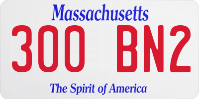 MA license plate 300BN2