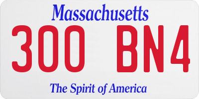 MA license plate 300BN4