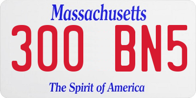 MA license plate 300BN5