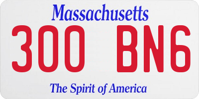 MA license plate 300BN6