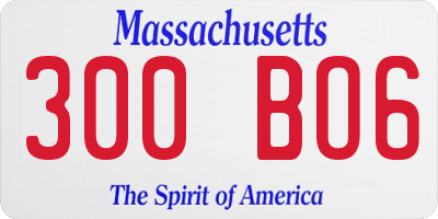 MA license plate 300BO6