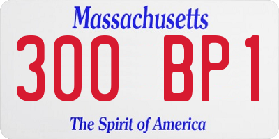 MA license plate 300BP1