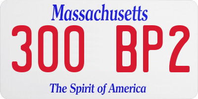 MA license plate 300BP2