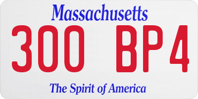 MA license plate 300BP4
