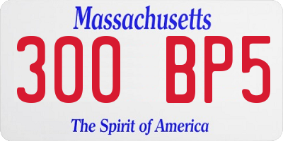 MA license plate 300BP5