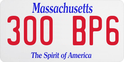 MA license plate 300BP6