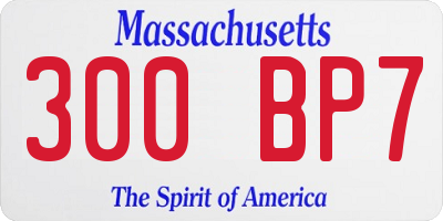 MA license plate 300BP7