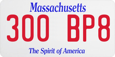 MA license plate 300BP8