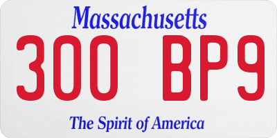 MA license plate 300BP9