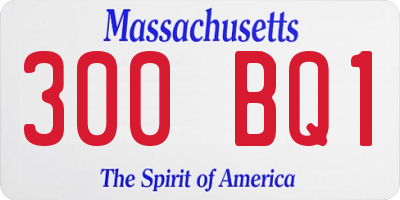 MA license plate 300BQ1