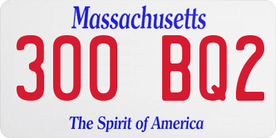 MA license plate 300BQ2