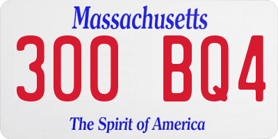 MA license plate 300BQ4