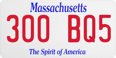 MA license plate 300BQ5