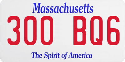 MA license plate 300BQ6