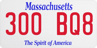 MA license plate 300BQ8