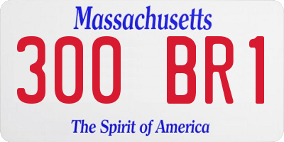MA license plate 300BR1