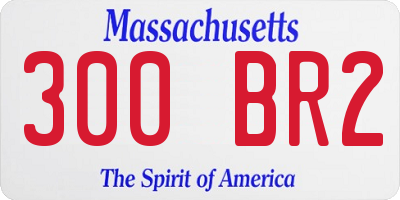 MA license plate 300BR2