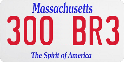 MA license plate 300BR3