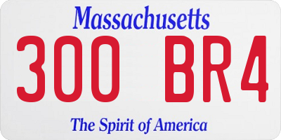 MA license plate 300BR4