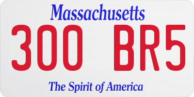 MA license plate 300BR5