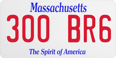 MA license plate 300BR6