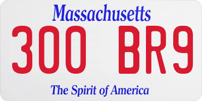 MA license plate 300BR9