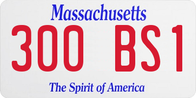 MA license plate 300BS1