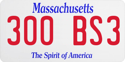 MA license plate 300BS3