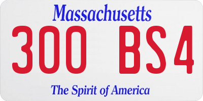 MA license plate 300BS4