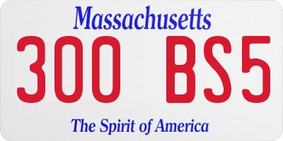 MA license plate 300BS5