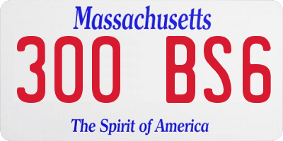 MA license plate 300BS6