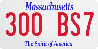 MA license plate 300BS7