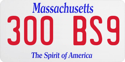 MA license plate 300BS9