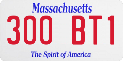 MA license plate 300BT1