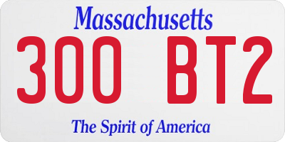 MA license plate 300BT2