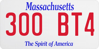 MA license plate 300BT4