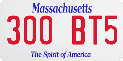 MA license plate 300BT5