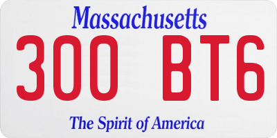 MA license plate 300BT6