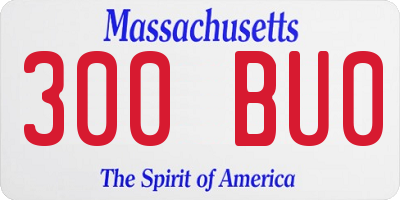 MA license plate 300BU0
