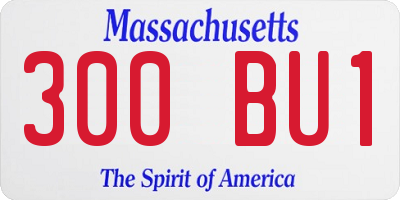 MA license plate 300BU1