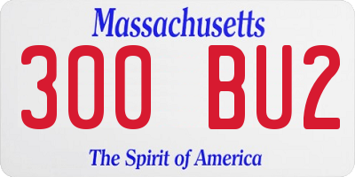 MA license plate 300BU2