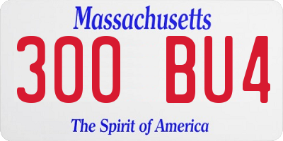 MA license plate 300BU4