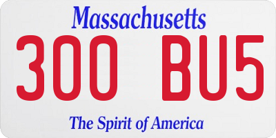 MA license plate 300BU5