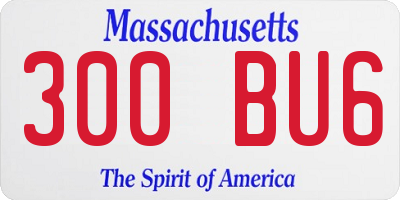 MA license plate 300BU6