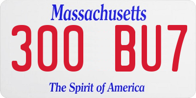 MA license plate 300BU7