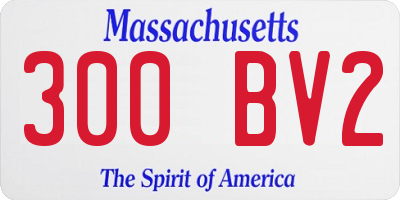 MA license plate 300BV2